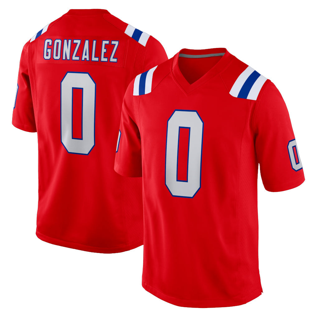 Perkns NE.Patriots #0 Christian Gonzalez Player Red Home Game Stitched Jerseys