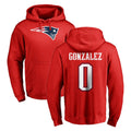 Perkns NE.Patriots #0 Christian Gonzalez Player Red LOGO Pullover Hoodies Home Game Stitched Jerseys