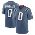 Perkns NE.Patriots #0 Christian Gonzalez Player Storm Blue Rivalries Collection Game Stitched Jerseys