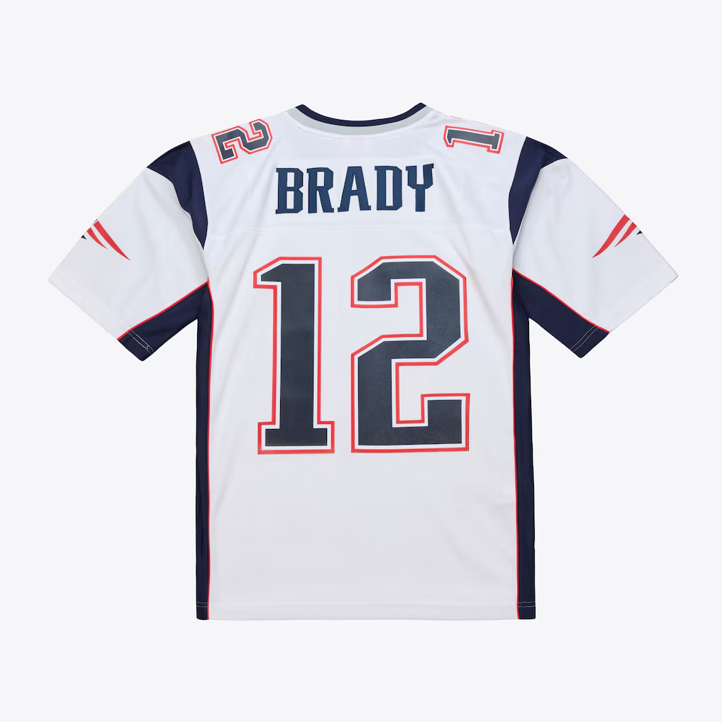 Perkns NE.Patriots  #12 Tom Brady Mitchell & Ness White 2000 Legacy Replica Jersey Stitched Puhic Game Jerseys