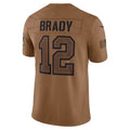 Perkns NE.Patriots #12 Tom Brady Player Brown Salute To Service Limited Stitched Jerseys