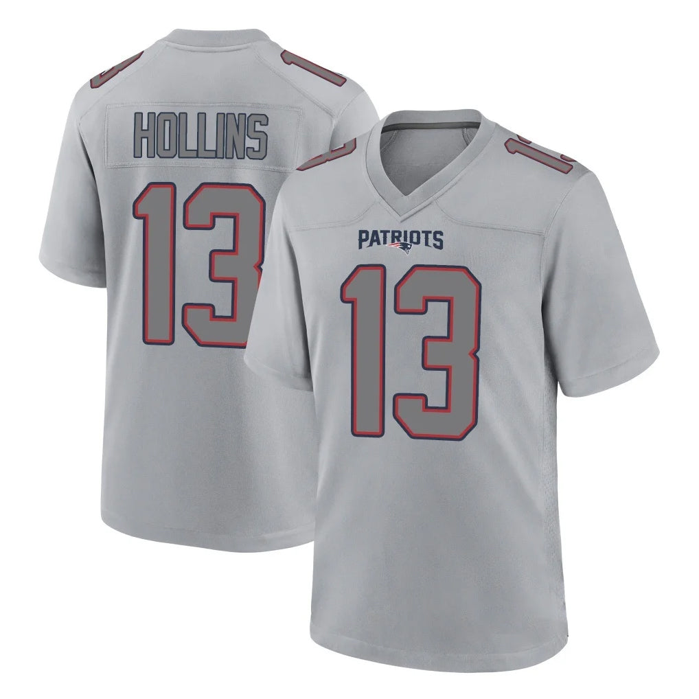 Perkns NE.Patriots #13 Mack Hollins Player Gray Fashion Limited Home Game Stitched Jerseys