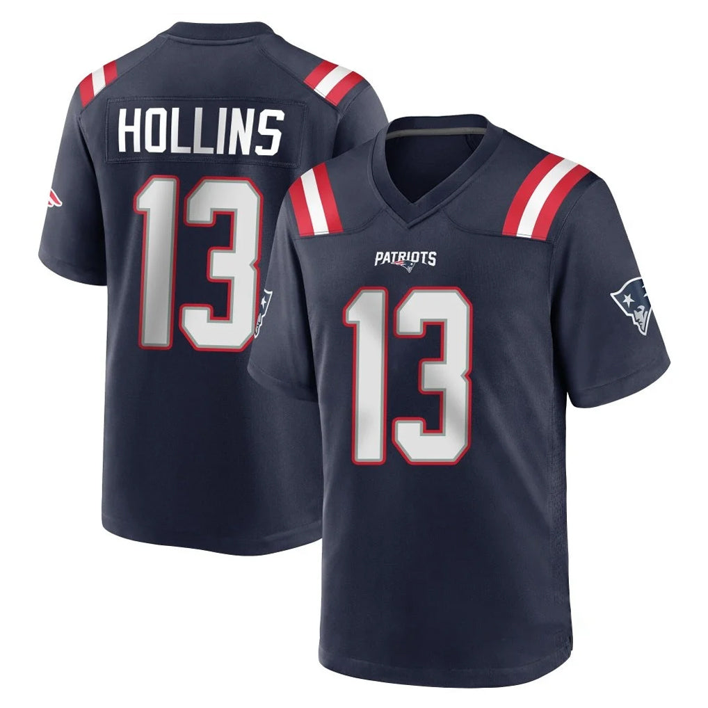 Perkns NE.Patriots #13 Mack Hollins Player Navy Home Game Stitched Jerseys