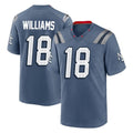 Perkns NE.Patriots #18 Kyle Williams Player Blue Rivalries Collection Home Game Stitched Jerseys