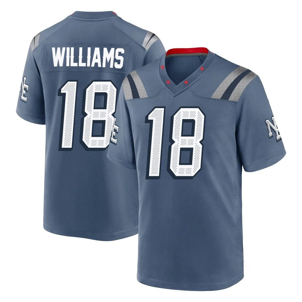 Perkns NE.Patriots #18 Kyle Williams Player Blue Rivalries Collection Home Game Stitched Jerseys
