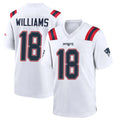 Perkns NE.Patriots #18 Kyle Williams Player White Home Game Stitched Jerseys