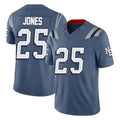 Perkns NE.Patriots #25 Marcus Jones Player Blue Limited Rivalries Collection Home Game Stitched Jerseys