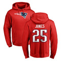 Perkns NE.Patriots #25 Marcus Jones Player Red LOGO Pullover Hoodies Home Game Stitched Jerseys