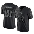 Perkns NE.Patriots #26 Hassan Haskins Player Black Reflective LImited Home Game Stitched Jerseys