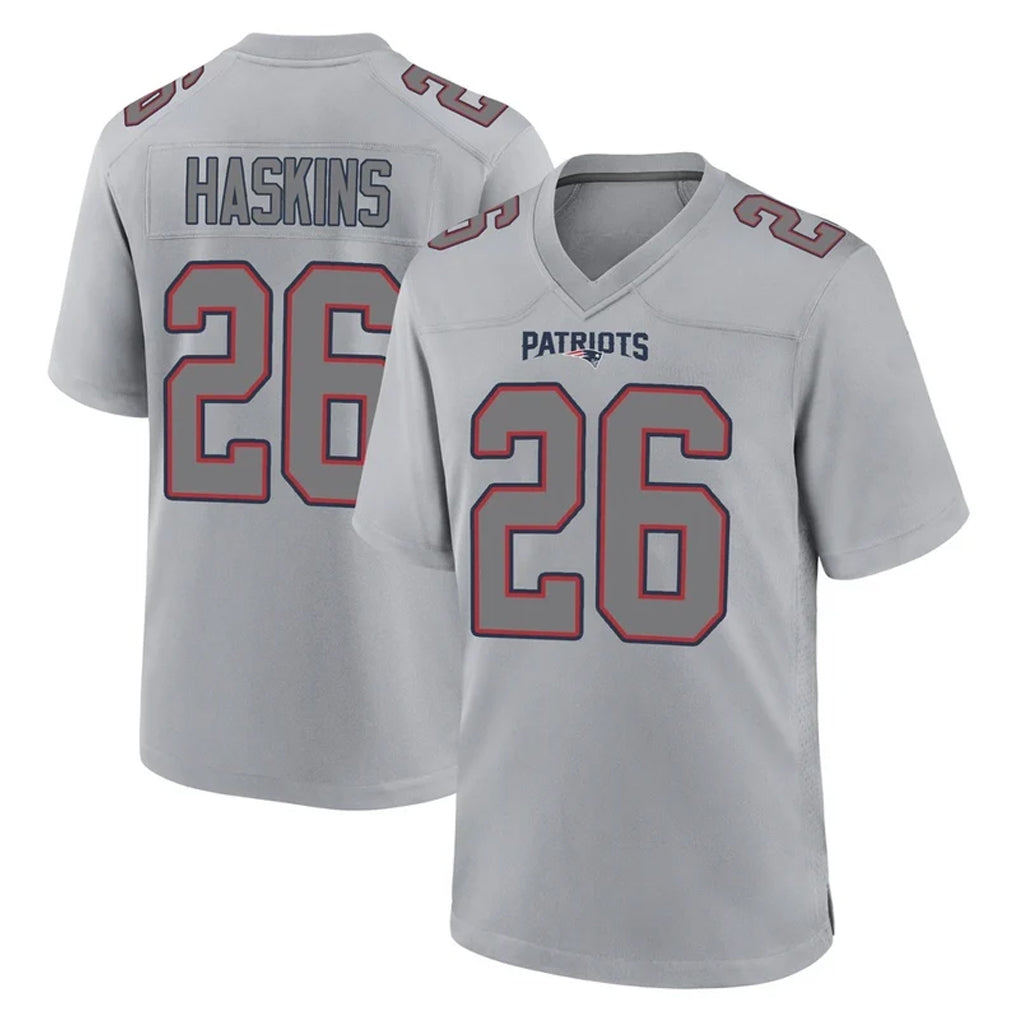 Perkns NE.Patriots #26 Hassan Haskins Player Gray Fashion Limited Home Game Stitched Jerseys