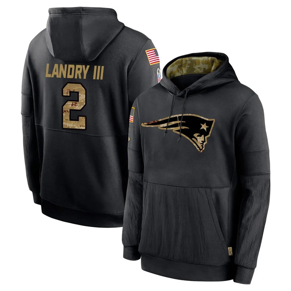 Perkns NE.Patriots #2 Harold Landry III Player Black Salute to Service Hoodies Limited Game Stitched Jerseys