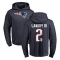 Perkns NE.Patriots #2 Harold Landry III Player Navy LOGO Pullover Hoodies Home Game Stitched Jerseys