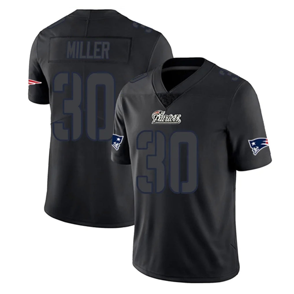 Perkns NE.Patriots #30 Jam Miller Player Black Impact LImited Home Game Stitched Jerseys