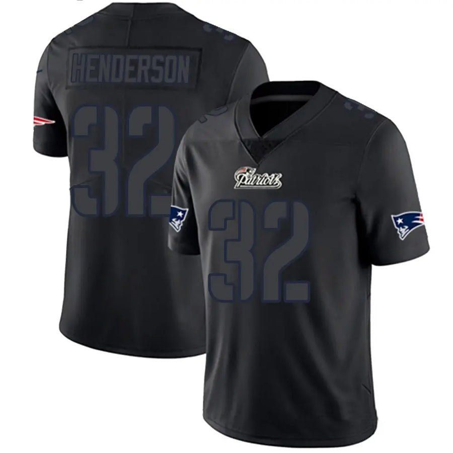 Perkns NE.Patriots #32 TreVeyon Henderson Player Black Limited Impact Stitched Jerseys