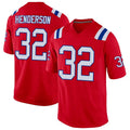 Perkns NE.Patriots #32 TreVeyon Henderson Player Red Home Game Stitched Jerseys