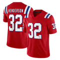 Perkns NE.Patriots #32 TreVeyon Henderson Player Red Limited Vapor F.U.S.E. Home Game Stitched Jerseys