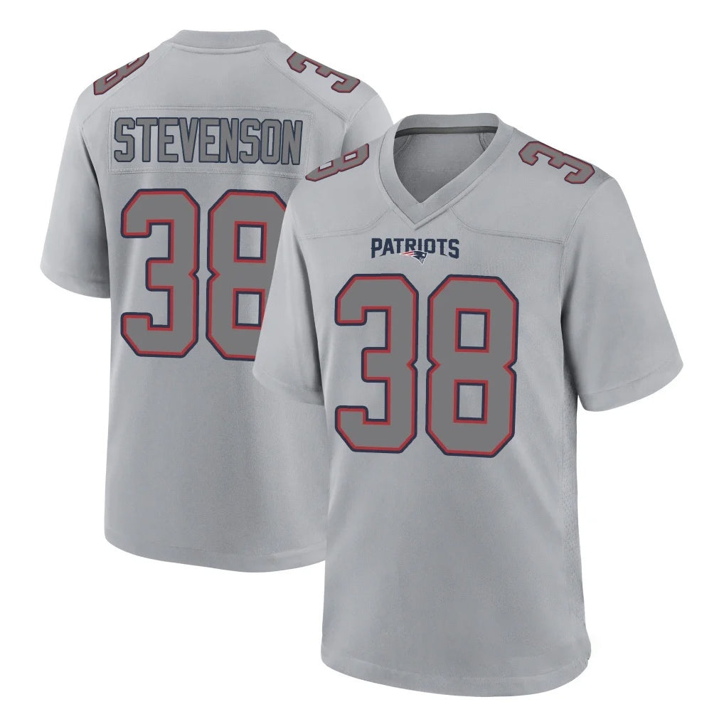Perkns NE.Patriots #38 Rhamondre Stevenson Player Gray Fashion Limited Home Game Stitched Jerseys