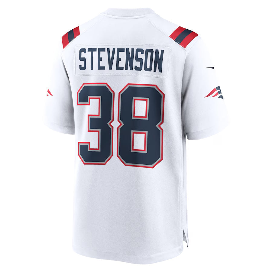 Perkns NE.Patriots #38 Rhamondre Stevenson Player White Home Game Stitched Jerseys