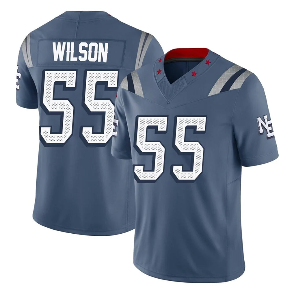 Perkns NE.Patriots #55 Jared Wilson Player Blue Limited Rivalries Collection Home Game Stitched Jerseys