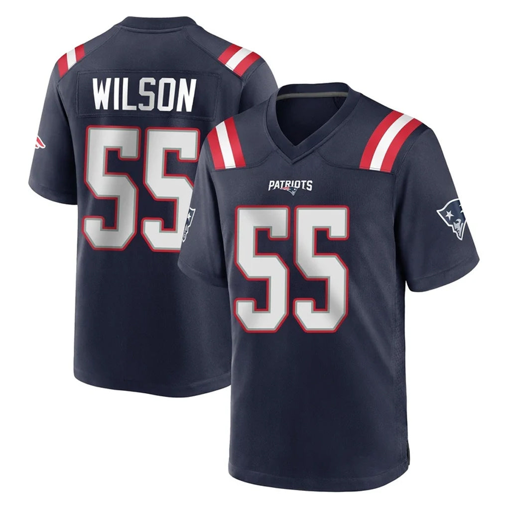Perkns NE.Patriots #55 Jared Wilson Player Navy Home Game Stitched Jerseys