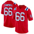 Perkns NE.Patriots #66 Will Campbell Player Red Home Game Stitched Jerseys