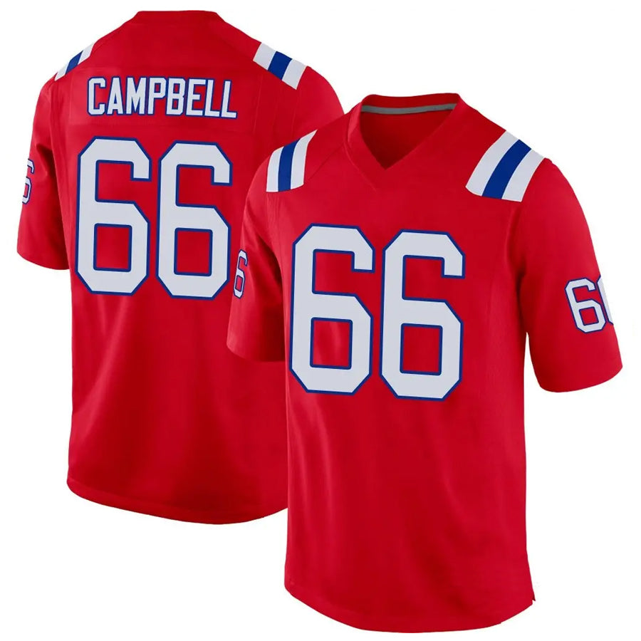 Perkns NE.Patriots #66 Will Campbell Player Red Home Game Stitched Jerseys