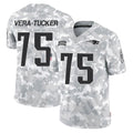 Perkns NE.Patriots #75 Alijah Vera-Tucker Player Arctic Camo Salute To Service Limited Game Stitched Jerseys