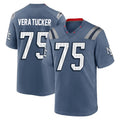 Perkns NE.Patriots #75 Alijah Vera-Tucker Player Blue Rivalries Collection Home Game Stitched Jerseys