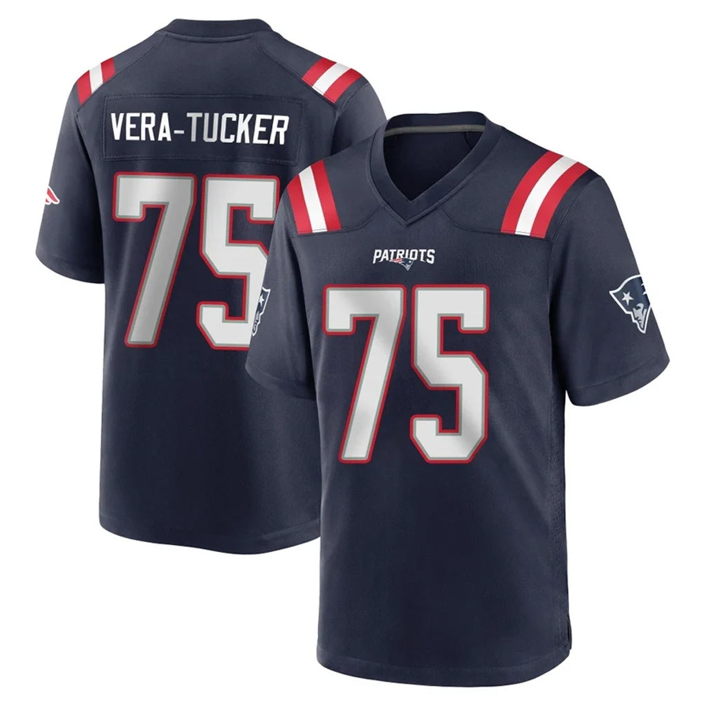 Perkns NE.Patriots #75 Alijah Vera-Tucker Player Navy Home Game Stitched Jerseys