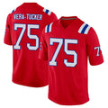Perkns NE.Patriots #75 Alijah Vera-Tucker Player Red Home Game Stitched Jerseys