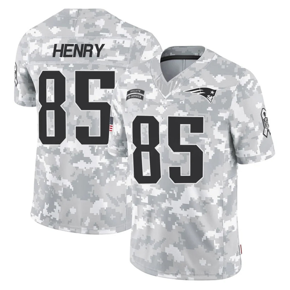 Perkns NE.Patriots #85 Hunter Henry Player Arctic Camo Salute To Service Limited Game Stitched Jerseys