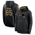 Perkns NE.Patriots #85 Hunter Henry Player Black Salute to Service Hoodies Limited Game Stitched Jerseys
