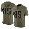 Perkns NE.Patriots #85 Hunter Henry Player Olive Salute To Service Limited Stitched Jerseys