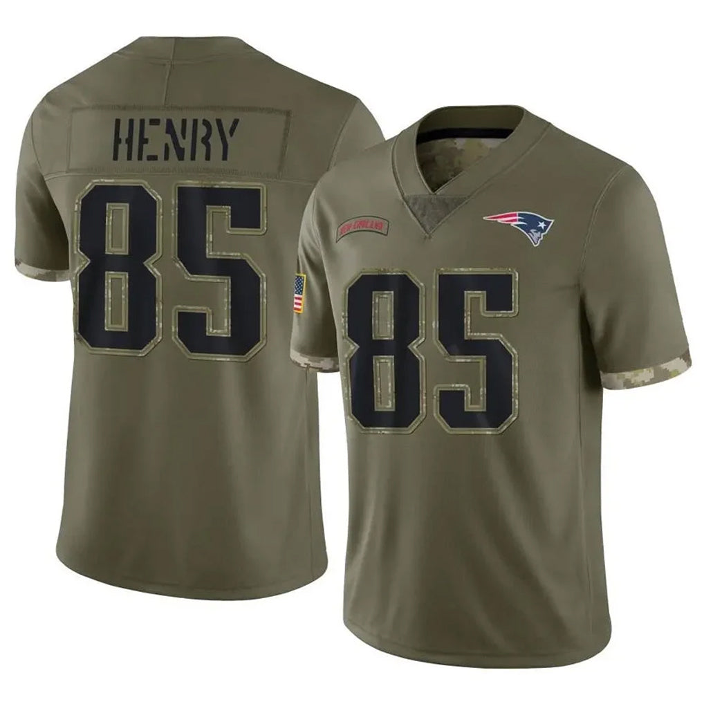 Perkns NE.Patriots #85 Hunter Henry Player Olive Salute To Service Limited Stitched Jerseys