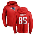 Perkns NE.Patriots #85 Hunter Henry Player Red LOGO Pullover Hoodies Home Game Stitched Jerseys
