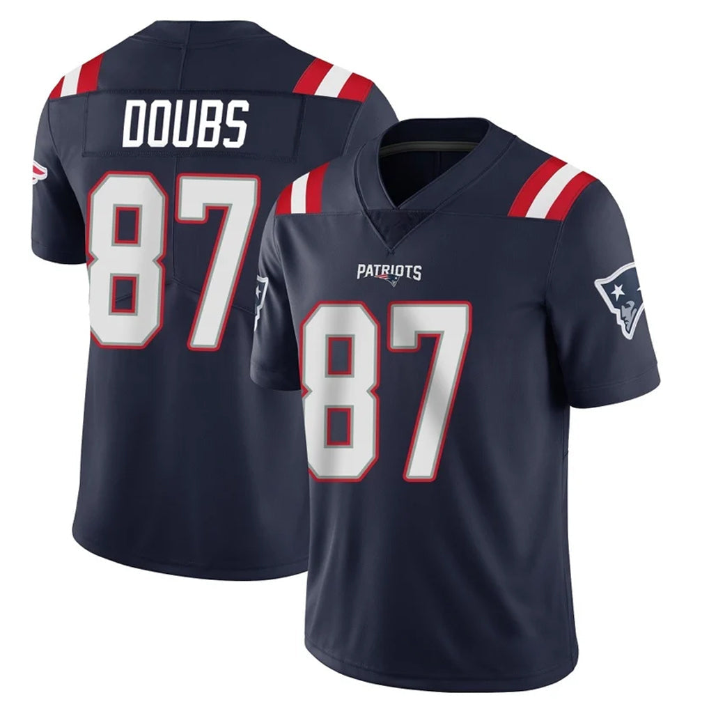 Perkns NE.Patriots #87 Romeo Doubs Player Navy Vapor Untouchable Home Game Stitched Jerseys