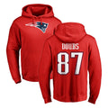 Perkns NE.Patriots #87 Romeo Doubs Player Red LOGO Pullover Hoodies Home Game Stitched Jerseys