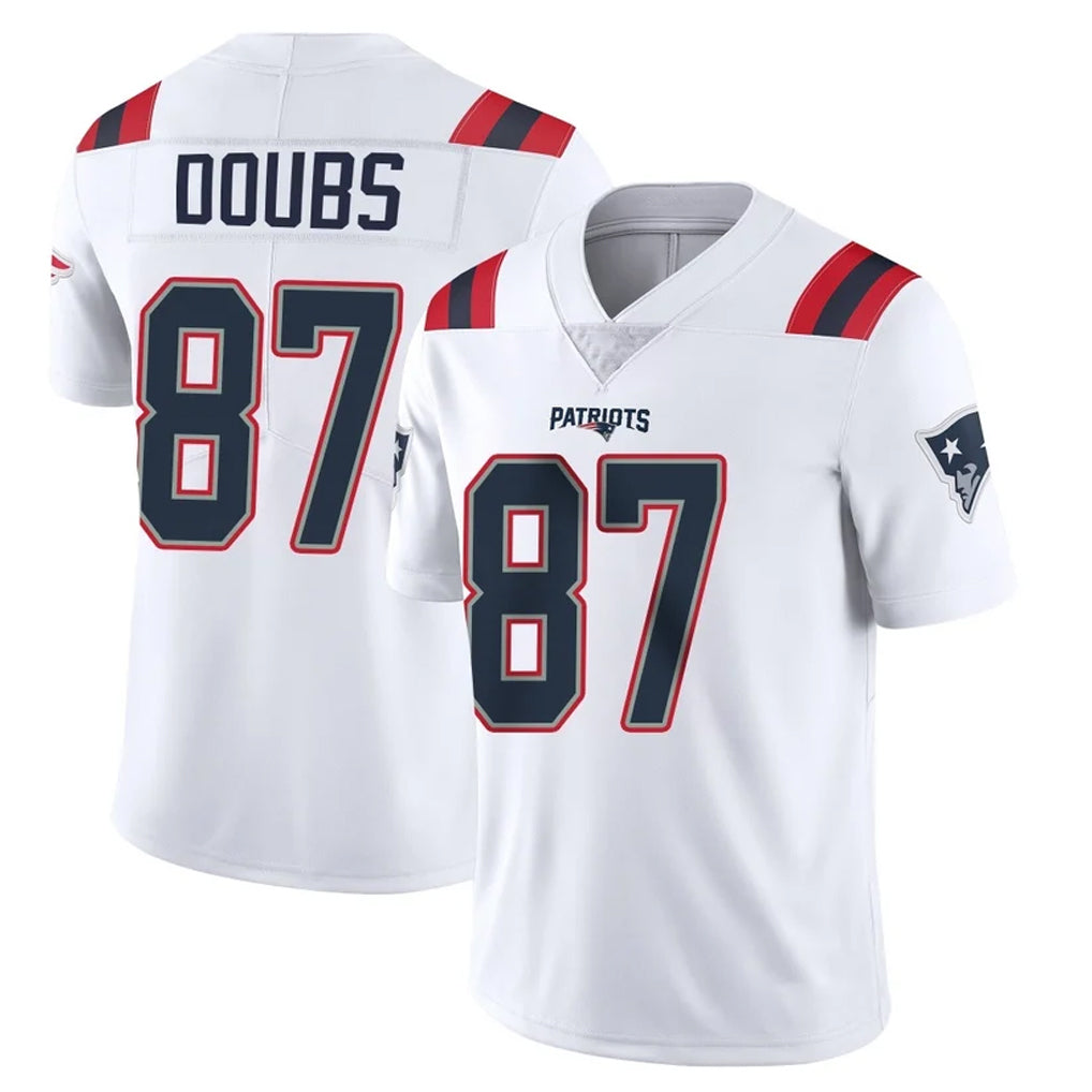 Perkns NE.Patriots #87 Romeo Doubs Player White Vapor Untouchable Home Game Stitched Jerseys