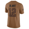 Perkns NO.Saints #12 Chris Olave Player Brown Salute To Service Limited Stitched Jerseys