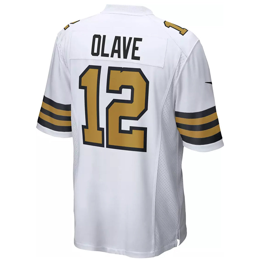 Perkns NO.Saints #12 Chris Olave Player White Alternate Game Stitched Jerseys