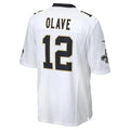 Perkns NO.Saints #12 Chris Olave Player White Home Game Stitched Jerseys