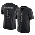 Perkns NO.Saints #1 Kool-Aid McKinstry Player Black Limited Reflective Home Game Stitched Jerseys