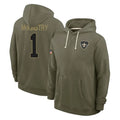 Perkns NO.Saints #1 Kool-Aid McKinstry Player Olive Salute to Service Pullover Hoodies Limited Stitched Jerseys