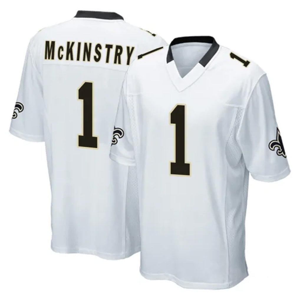 Perkns NO.Saints #1 Kool-Aid McKinstry Player White Home Game Stitched Jerseys