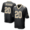 Perkns NO.Saints #20 Pete Werner Player Black Home Game Stitched Jerseys