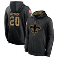 Perkns NO.Saints #20 Pete Werner Player Black Salute to Service Hoodies Limited Game Stitched Jerseys