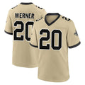 Perkns NO.Saints #20 Pete Werner Player Gold Home Game Stitched Jerseys