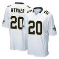 Perkns NO.Saints #20 Pete Werner Player White Home Game Stitched Jerseys