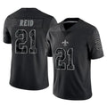 Perkns NO.Saints #21 Justin Reid Player Black Limited Reflective Home Game Stitched Jerseys