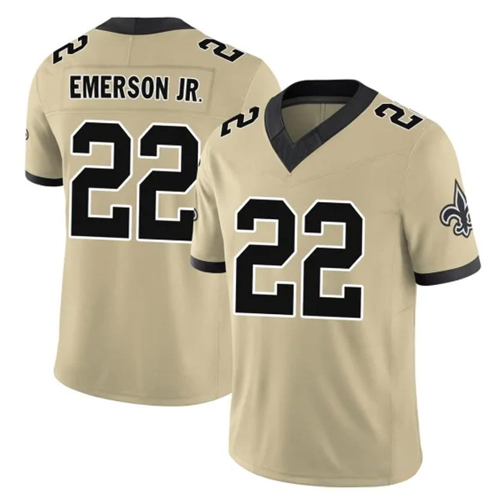 Perkns NO.Saints #22 Martin Emerson Jr. Player Gold Limited Vapor F.U.S.E. Home Game Stitched Jerseys